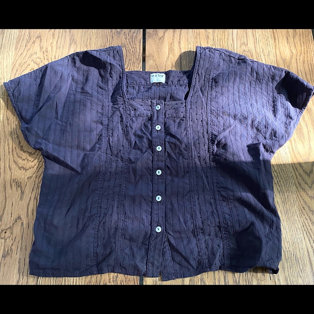 Esby Apparel Maya cotton dobby short sleeve top XS